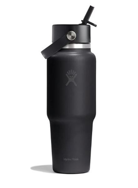 Picture of 32OZ WIDE FLEX STRAW TRAVEL BOTTLE BLACK